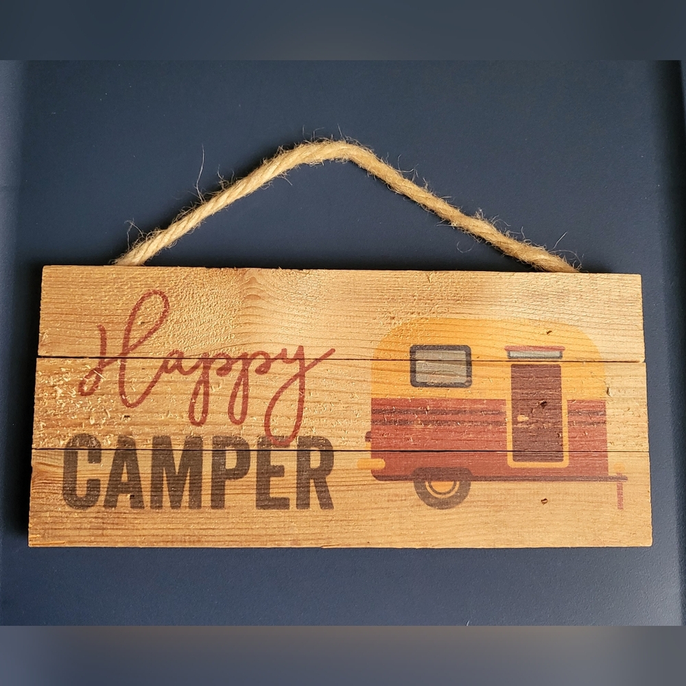 Rustic Happy Camper Wall Sign